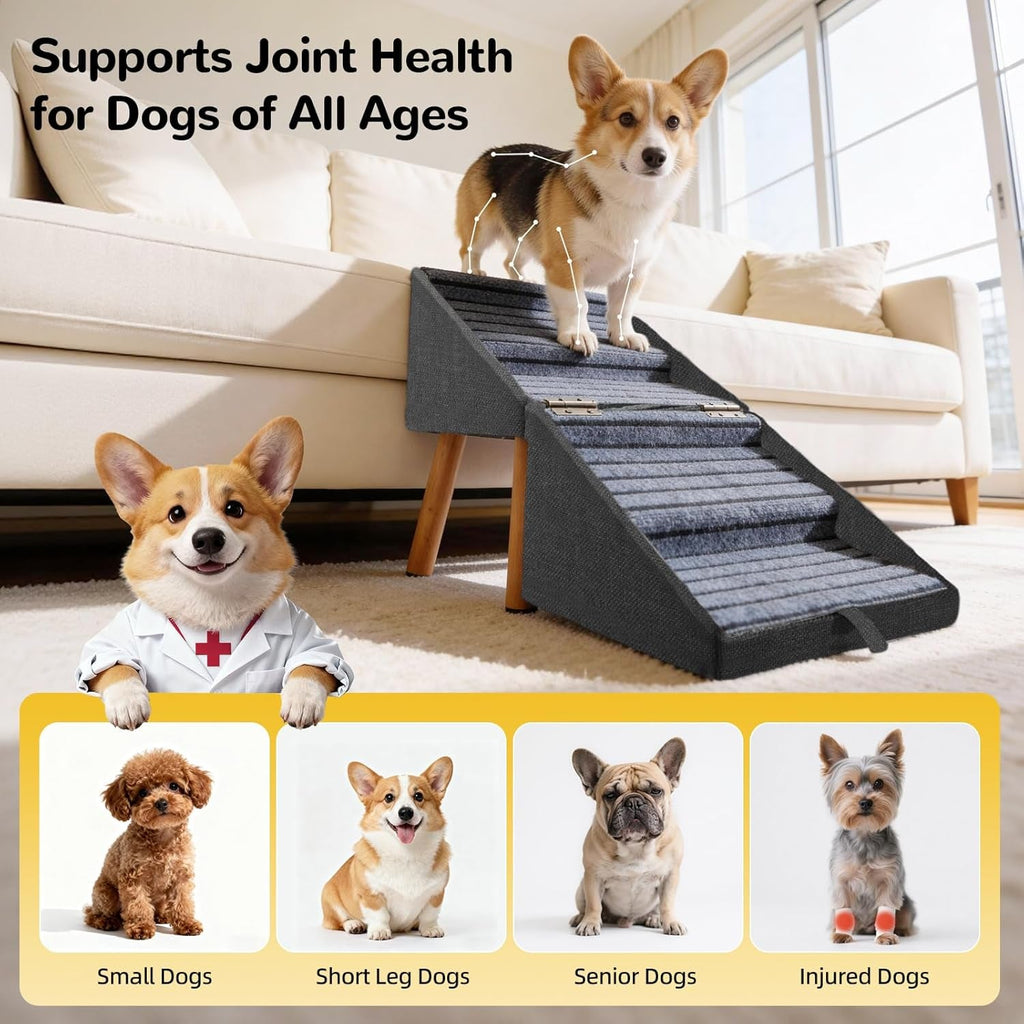 Dog Stairs for Couch — 2-in-1 Foldable Pet Steps & Ottoman