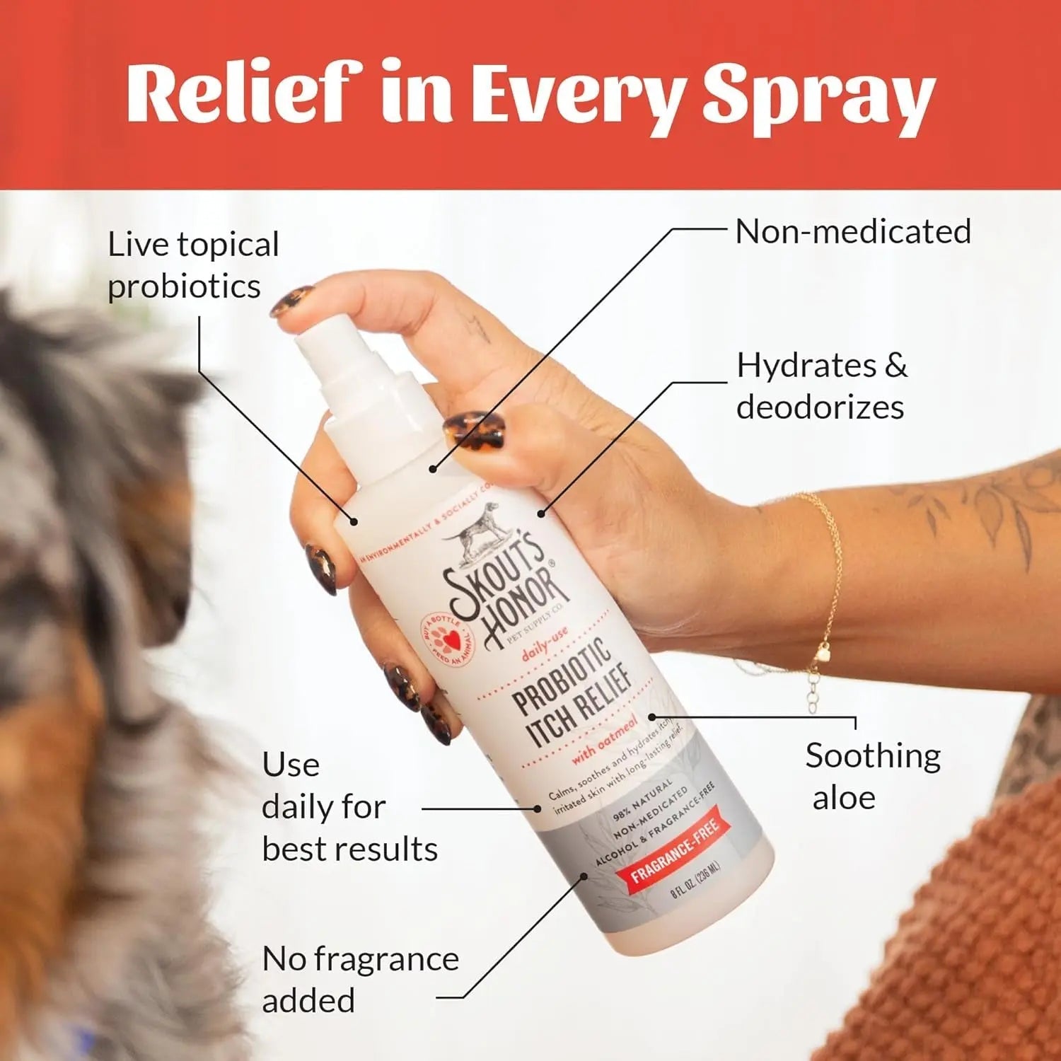 Probiotic Itch Relief Spray — Natural Aloe + Avocado for Sensitive Skin