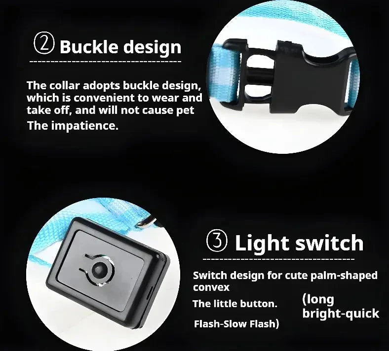 LED Safety Collar — Night-Walk Visibility for Every Pace