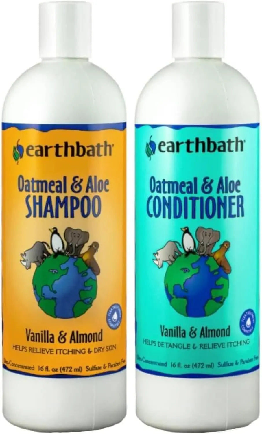 Earthbath Oatmeal + Aloe Shampoo Set — for Dry, Itchy Skin