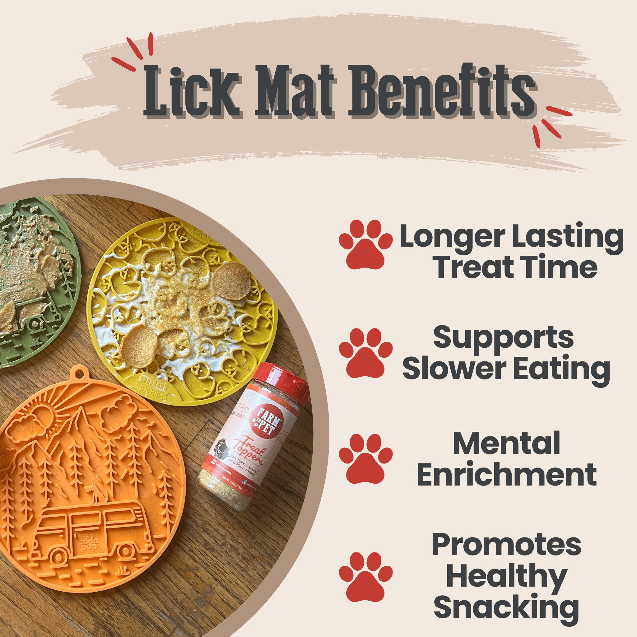 Lick Mat — Calm Spa Moments, Suction-Cup Steady