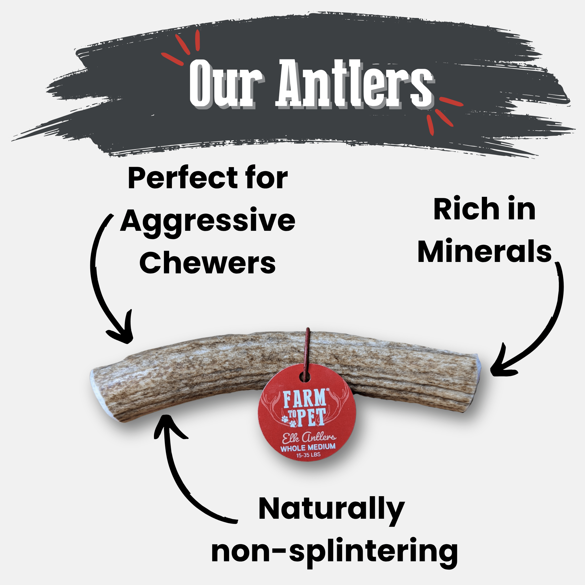 Elk Antler Chews — Long-Lasting, All-Natural Dog Chews