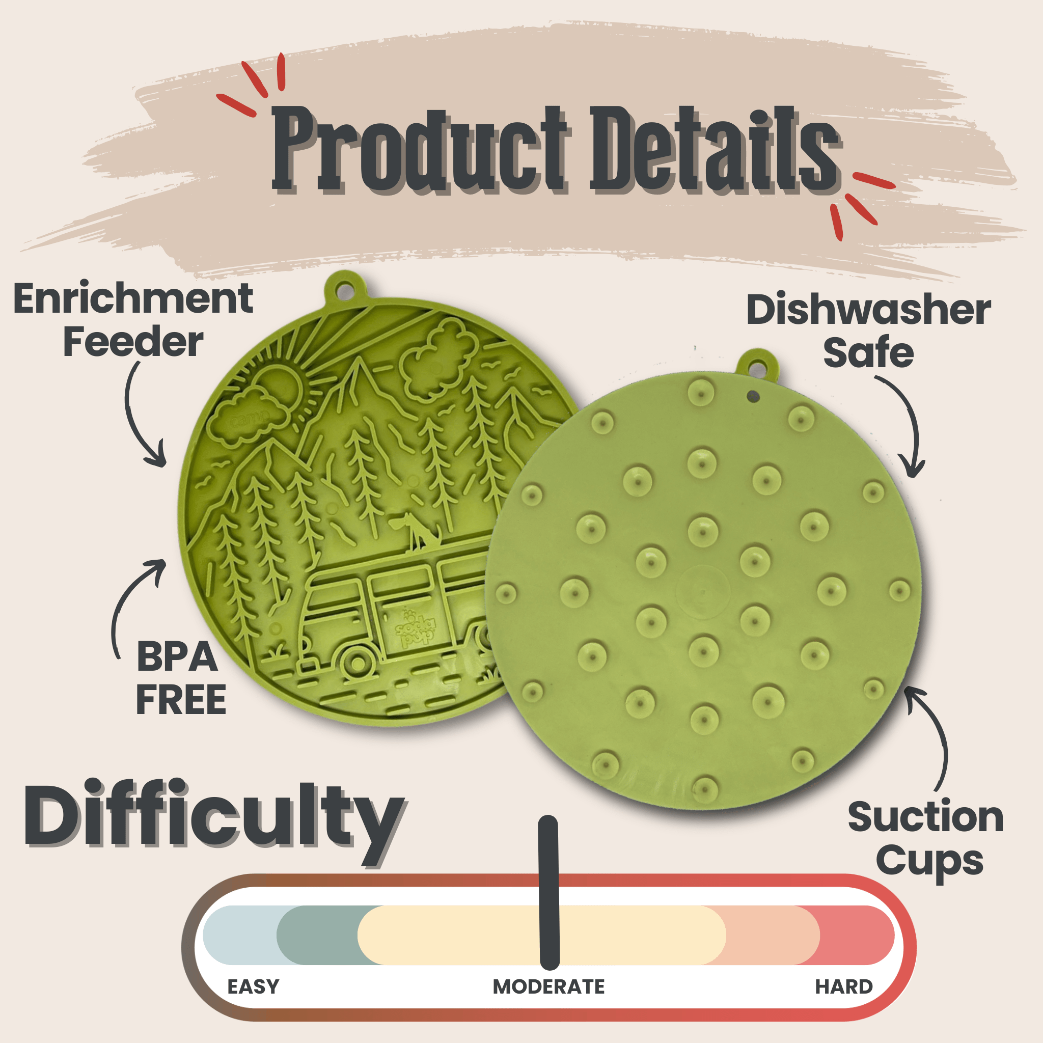 Lick Mat — Calm Spa Moments, Suction-Cup Steady