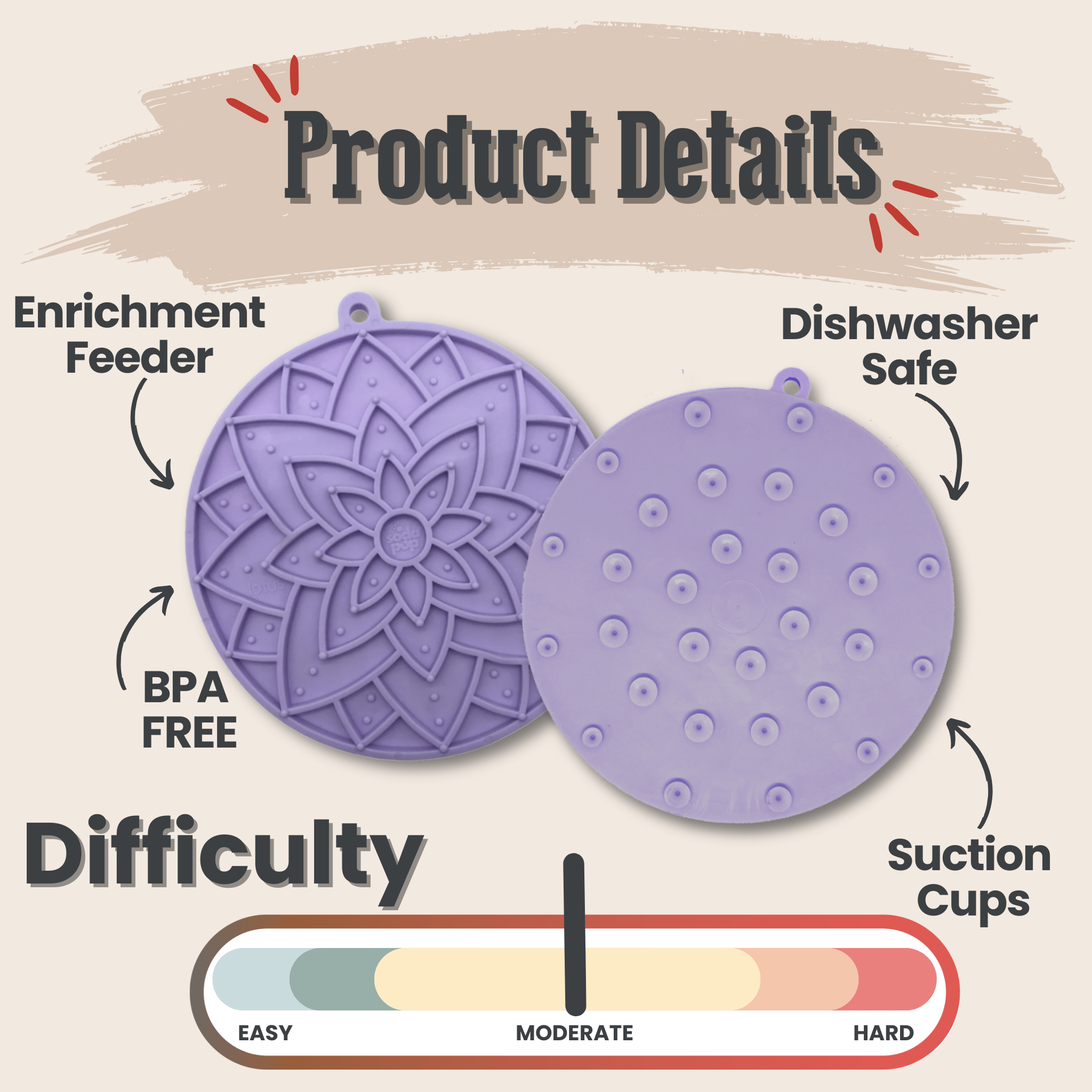 Lick Mat — Calm Spa Moments, Suction-Cup Steady