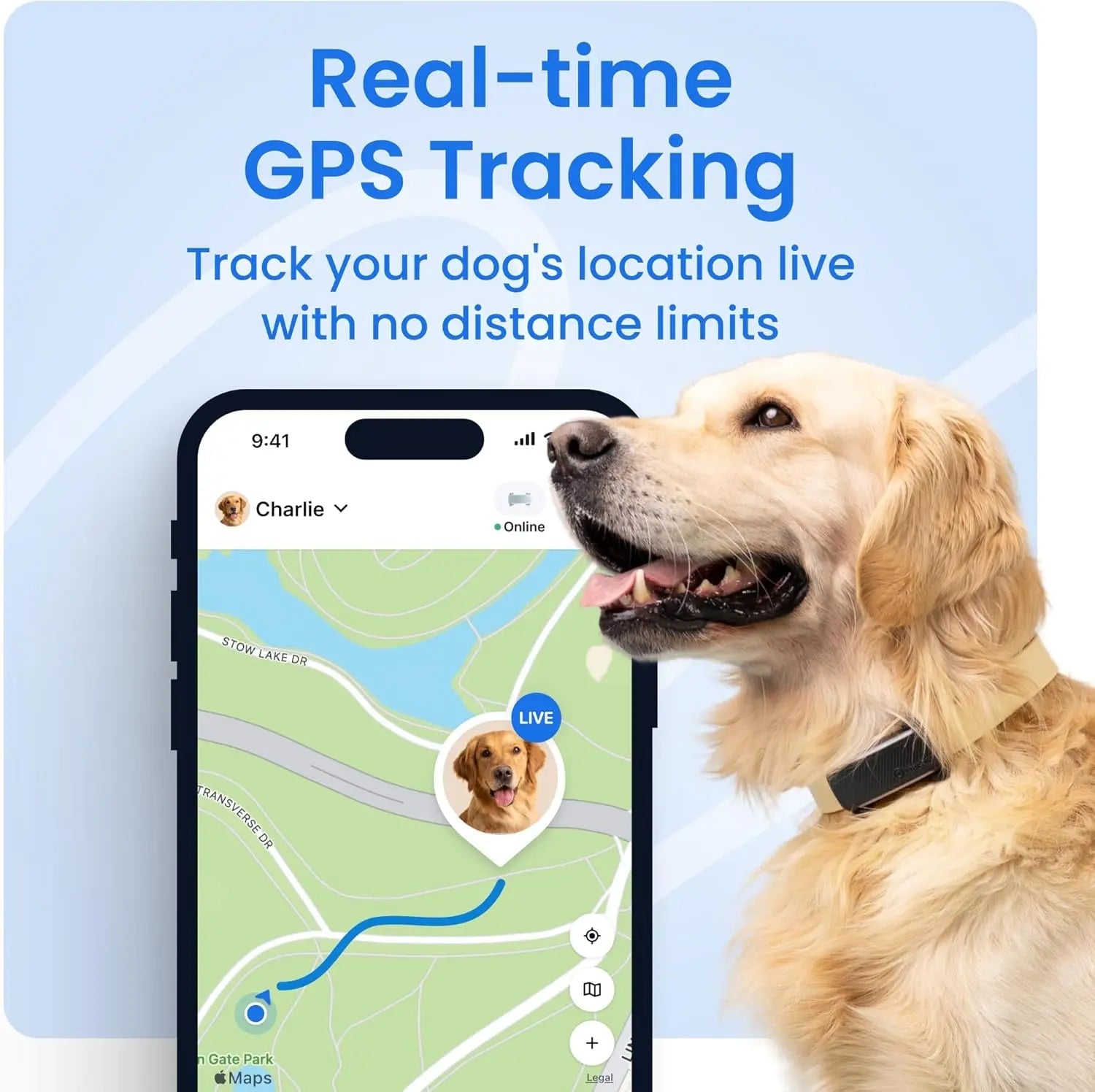 Smart GPS Dog Tracker — Real-Time Location & Safe-Zone Alerts (Waterproof)