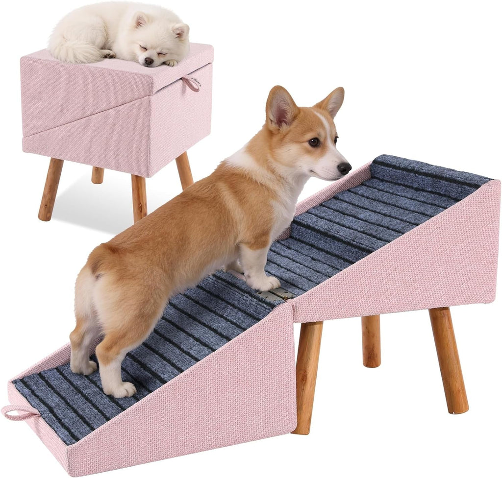 Dog Stairs for Couch — 2-in-1 Foldable Pet Steps & Ottoman