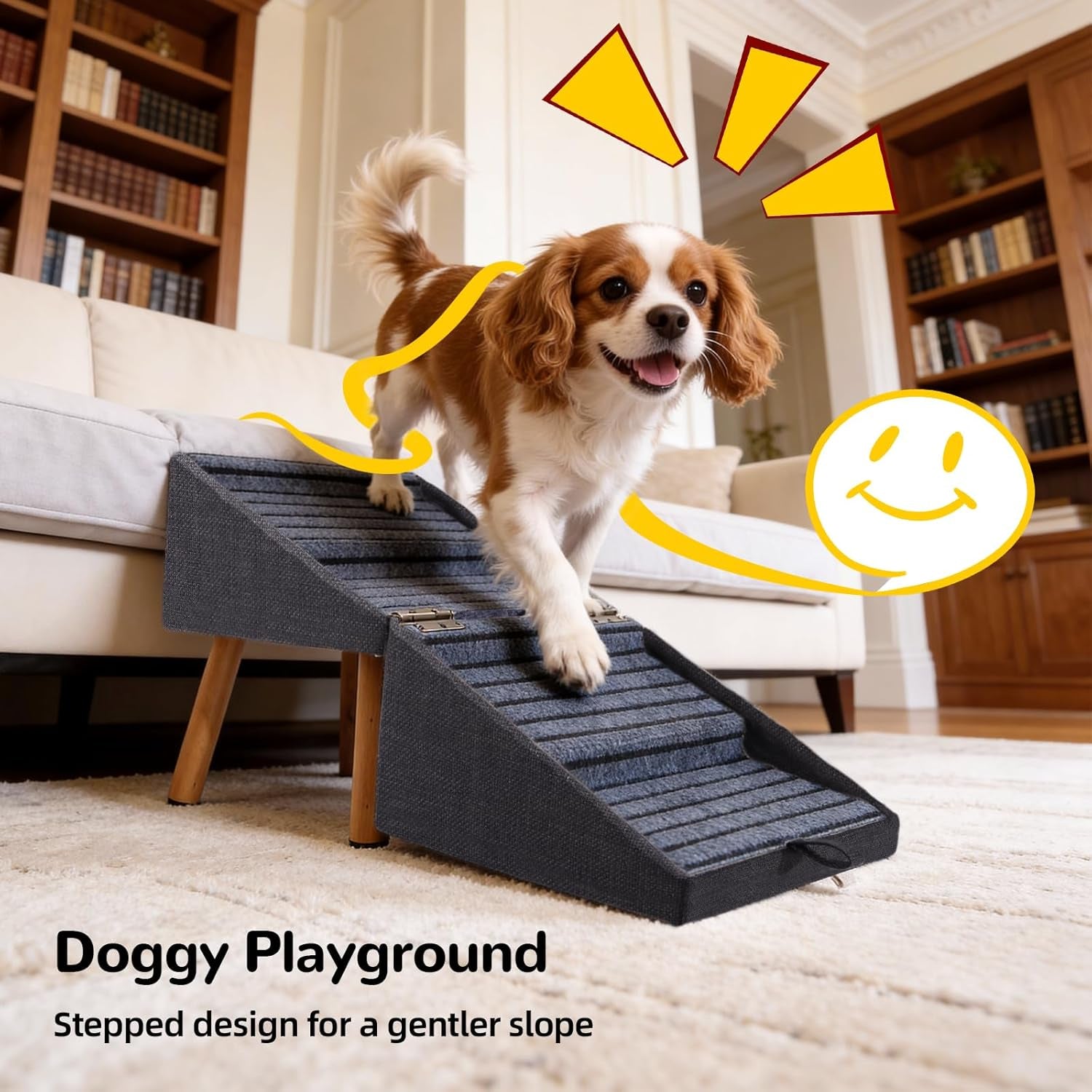 Dog Stairs for Couch — 2-in-1 Foldable Pet Steps & Ottoman