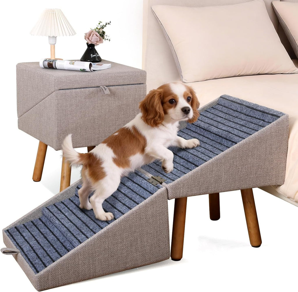 Dog Stairs for Couch — 2-in-1 Foldable Pet Steps & Ottoman