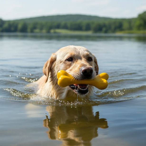 PUP-X Rubber Bone — Durable, Floats, Made in USA