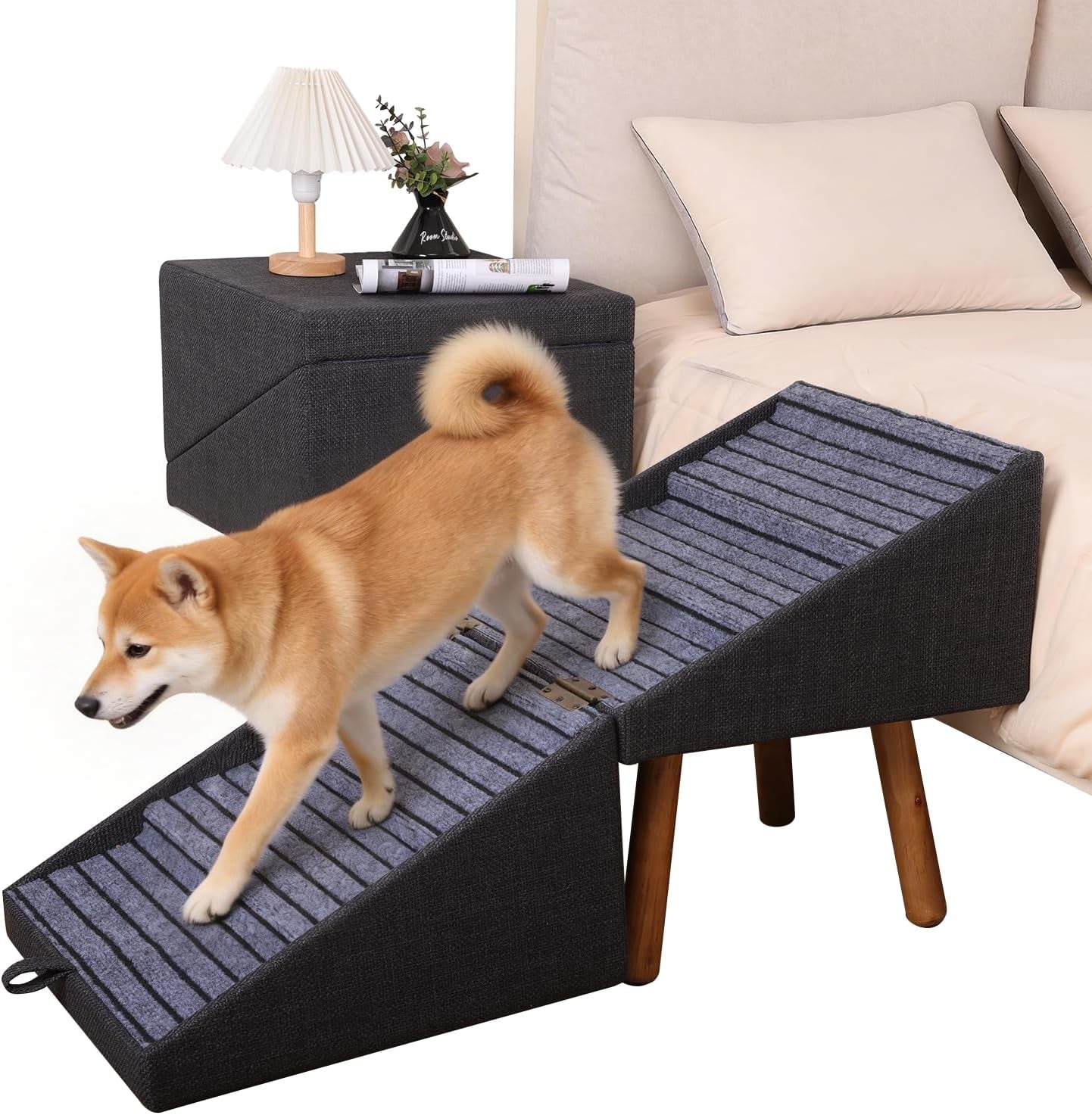 Dog Stairs for Couch — 2-in-1 Foldable Pet Steps & Ottoman