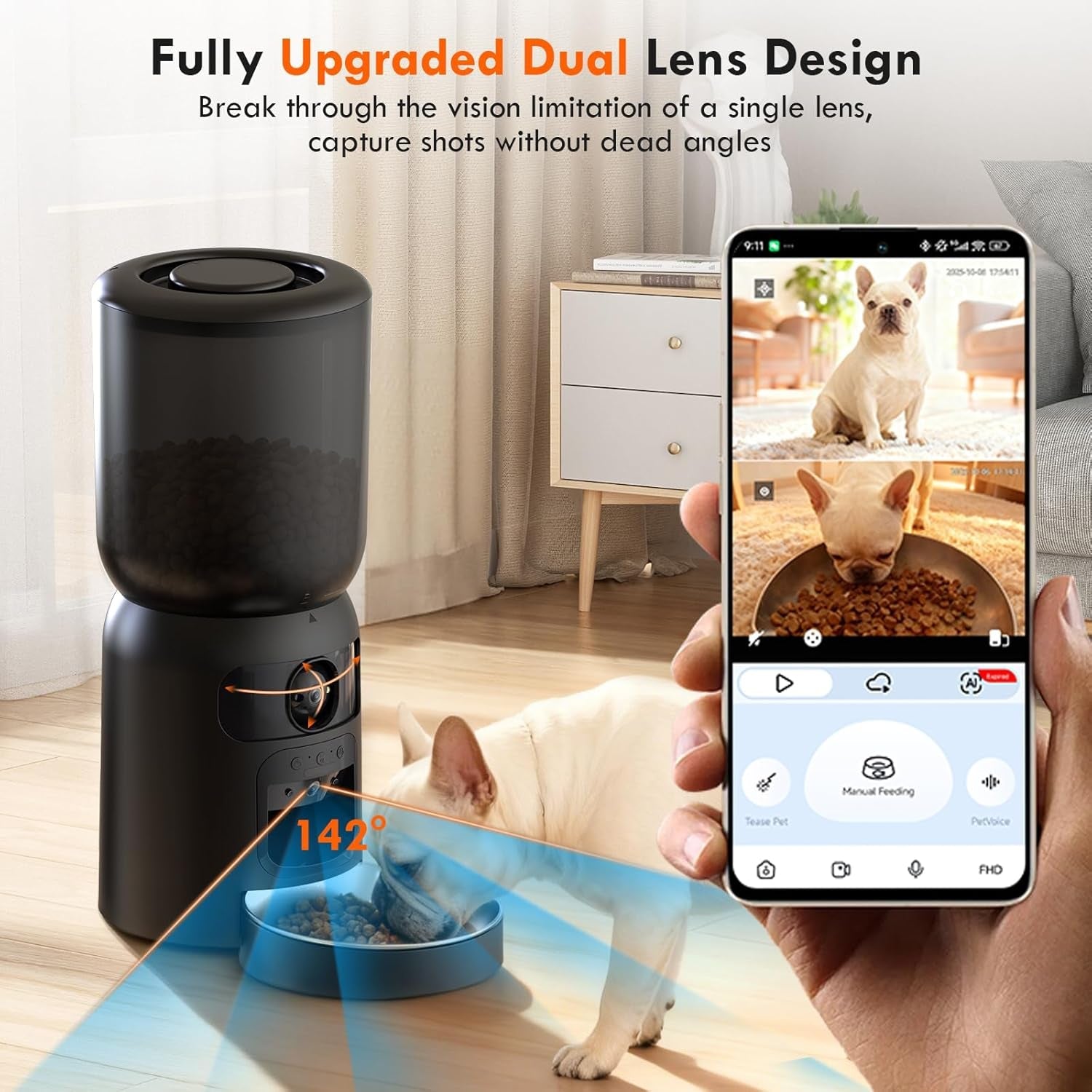 Smart Automatic Pet Feeder — HD Camera, App Control & Scheduled Meals