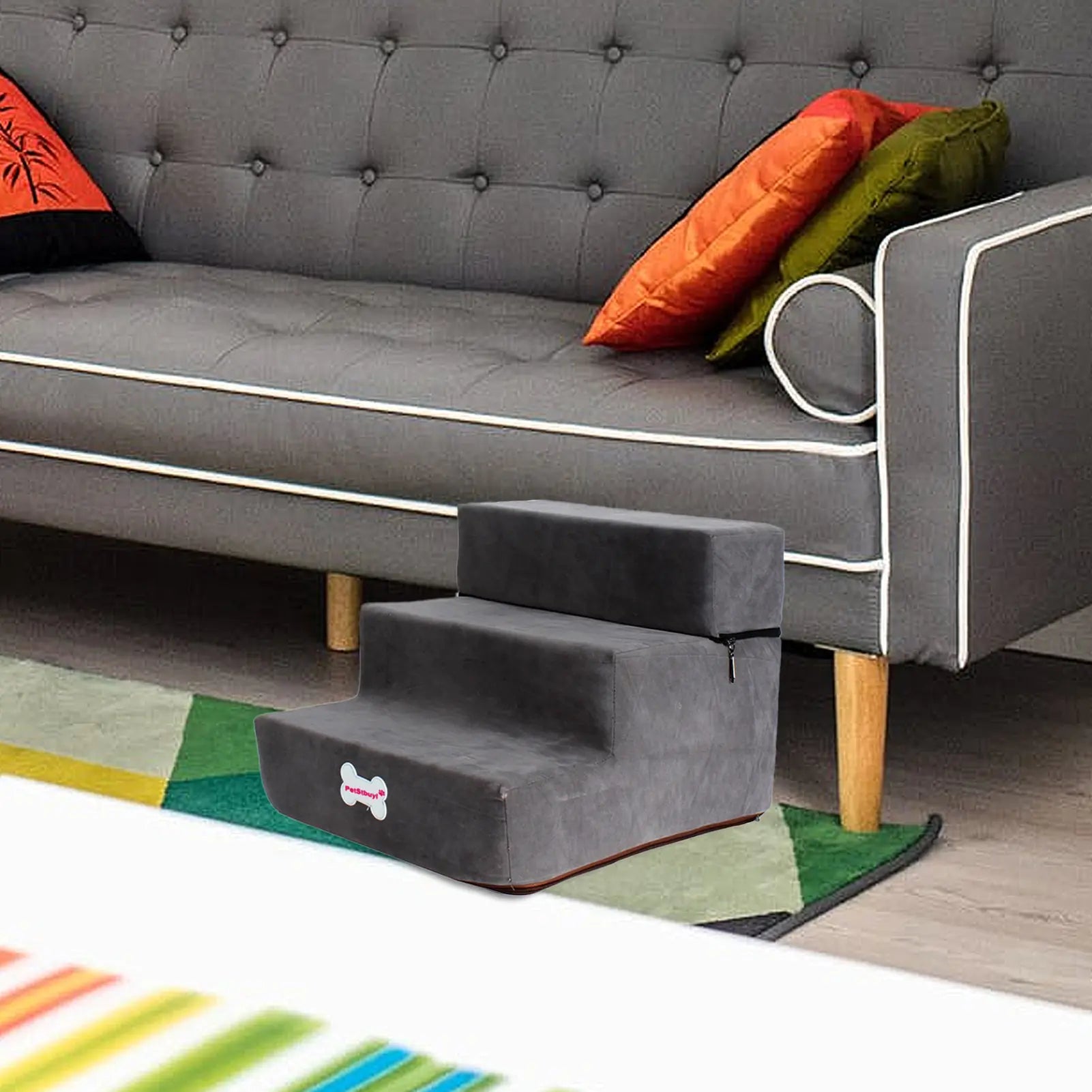 Foldable Dog Stairs — Anti-Slip, Joint-Friendly Bed Access